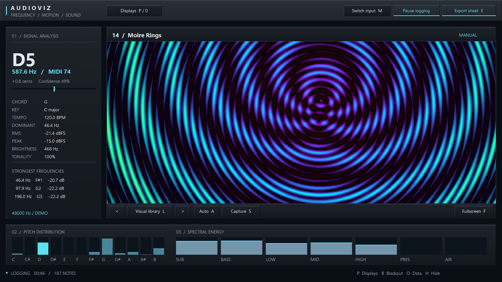AudioViz Moire Rings visual
