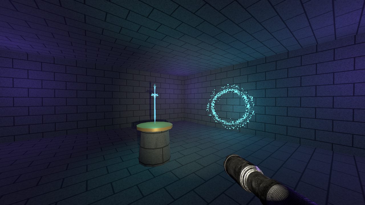 The hidden portal room and its magic sword